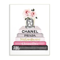 Amanda Greenwood Large Canvas Art Prints - Tall Pink and Silver with Bow Shoes, ( Fashion > Prada art) - 60x40 in