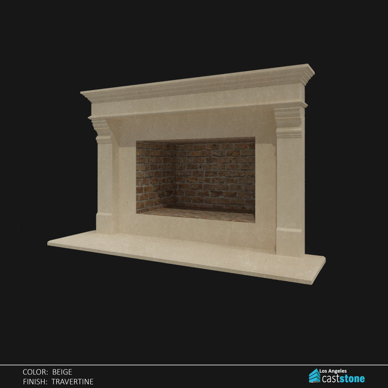 Bordure de foyer Bilanca, Travertin beige