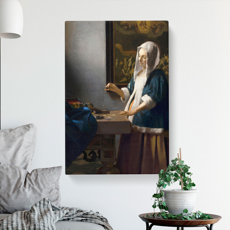 Woman Holding a Balance by Johannes Vermeer - Wrapped Canvas, 50cm H x 35cm W x 3cm D
