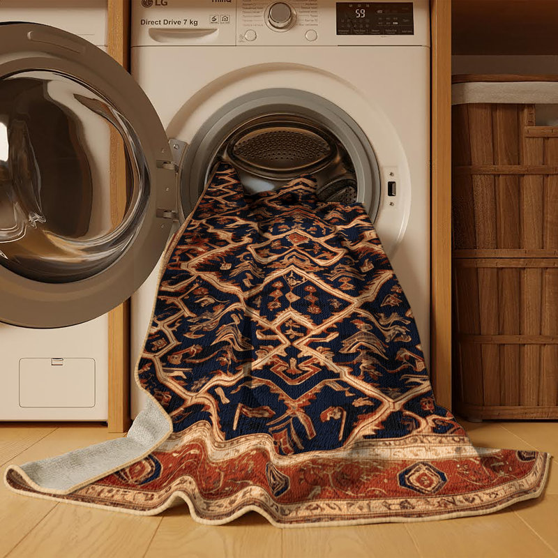 Tapis brun lavable à la machine