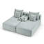Chaise longue double compressible avec porte-gobelets et design convertible, aucun assemblage requis-728933245-728933188