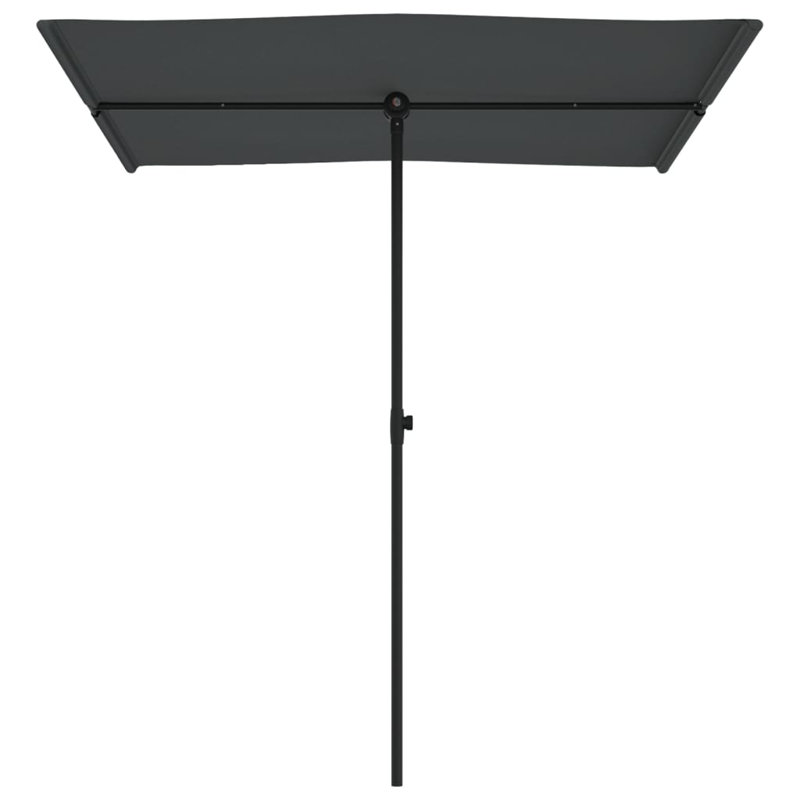 WALPLUS Half Garden Parasol with Aluminium Pole Anthracite 180 x 110 cm Balcony Patio Sun Shade