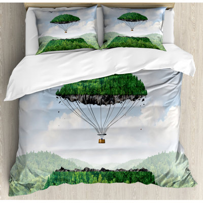 Ensemble de housse de couette en microfibre rustique / blanche 3 pièces Fantasy