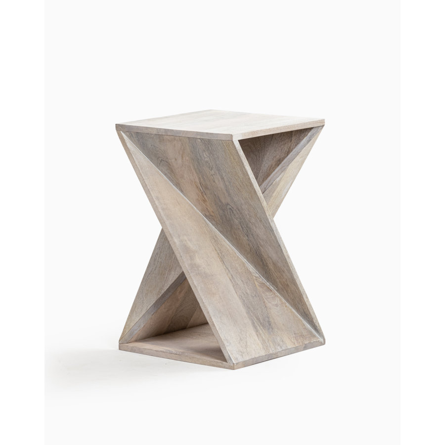 Caelah Solid Wood Block End Table