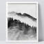 «Misty Forest noir et blanc chaîne de montagnes» sur papier-98266206-98266205