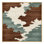 Machine Washable Watercolor Brown Area Rug