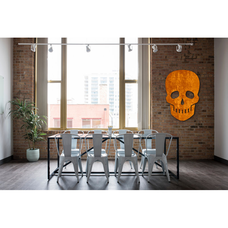 Découpe d'Halloween en bois «Skull», H 40 po x l 32 po