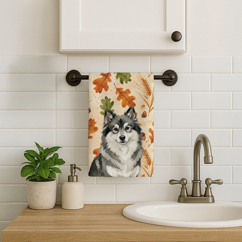 Keeshond Heirloom Fall Kitchen Towel, Keeshond