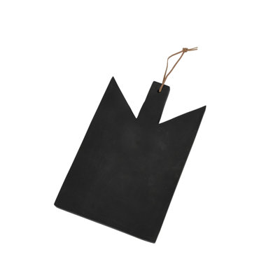 Geometric Wood Cutting Board with Leather Tie