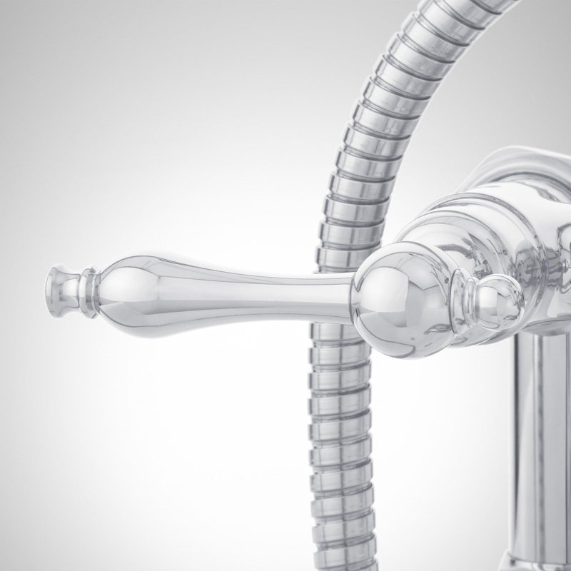 Chrome Telephone Style Deck Mounted Roman Tub Faucet with Lever Handles
