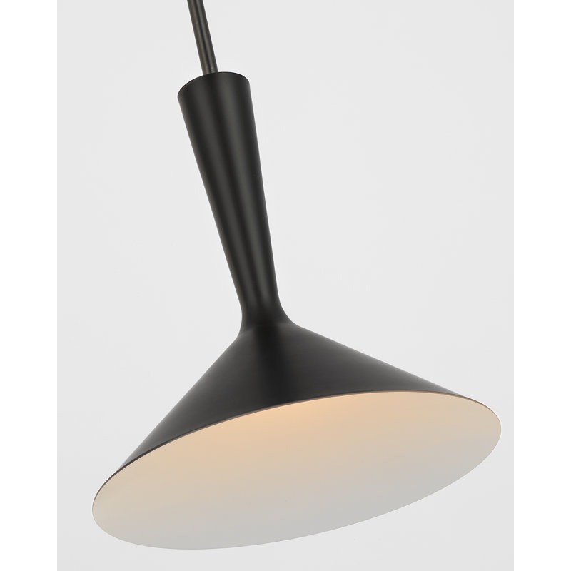 Rosetta 1 - Light Pendant, Matte Black, 56.75" H x 12" W x 12" D, Matte Black/Polished Nickel