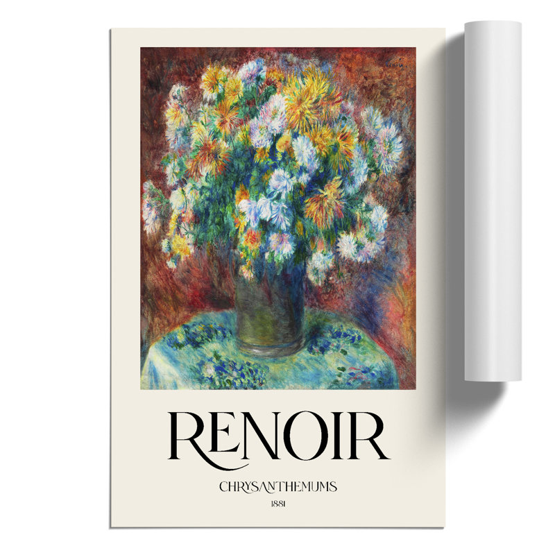 Chrysanthemums Print by Pierre Auguste Renoir - Frameless Print, 59cm H x 42cm W x 0.1cm D