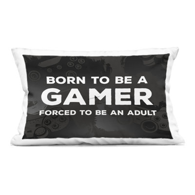 Conception de coussin décoratif pour enfant Born Gamer Forcé par Lux + Me Designs