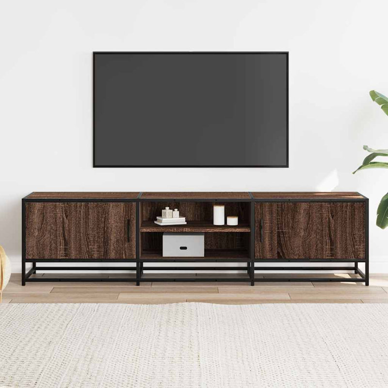 Almous Unfinished TV Stand for TVs up to 24", Brown Oak, 160cm