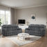 84'' Wide Modern Microfiber Manual Reclining Sofa, 3-Seater Couch Set Of 2