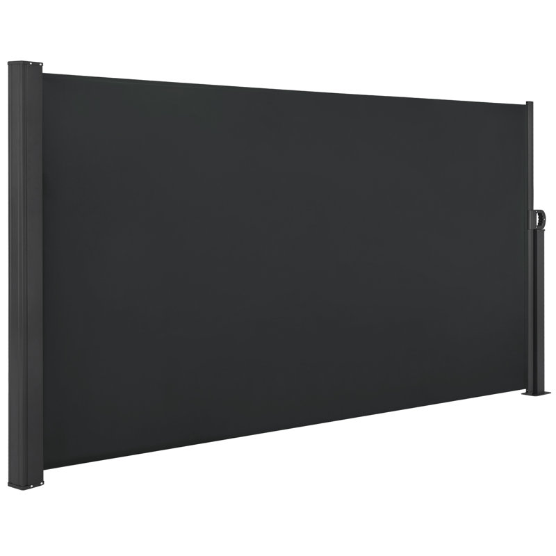 Retractable and Waterproof UV-Resistant Side Awning for Patio & Balcony, 71" H x 118" W x 3.5" D, Gray