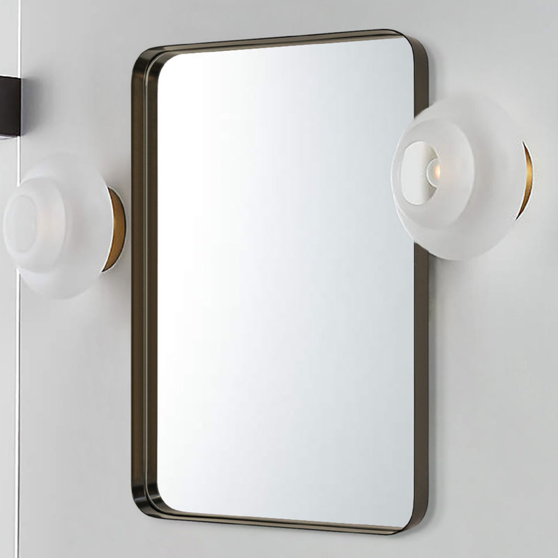 Miroir de salle de bain Arthers, H 30 po x l 20 po, Bronze huilé