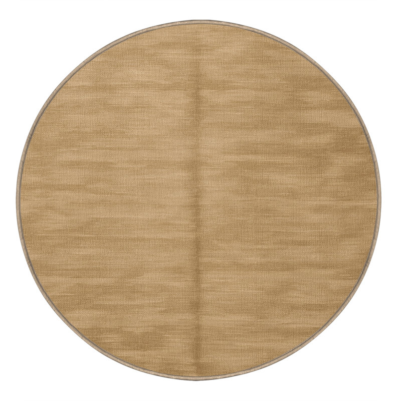 Machine Washable Solid Brown Area Rug, Round 3'