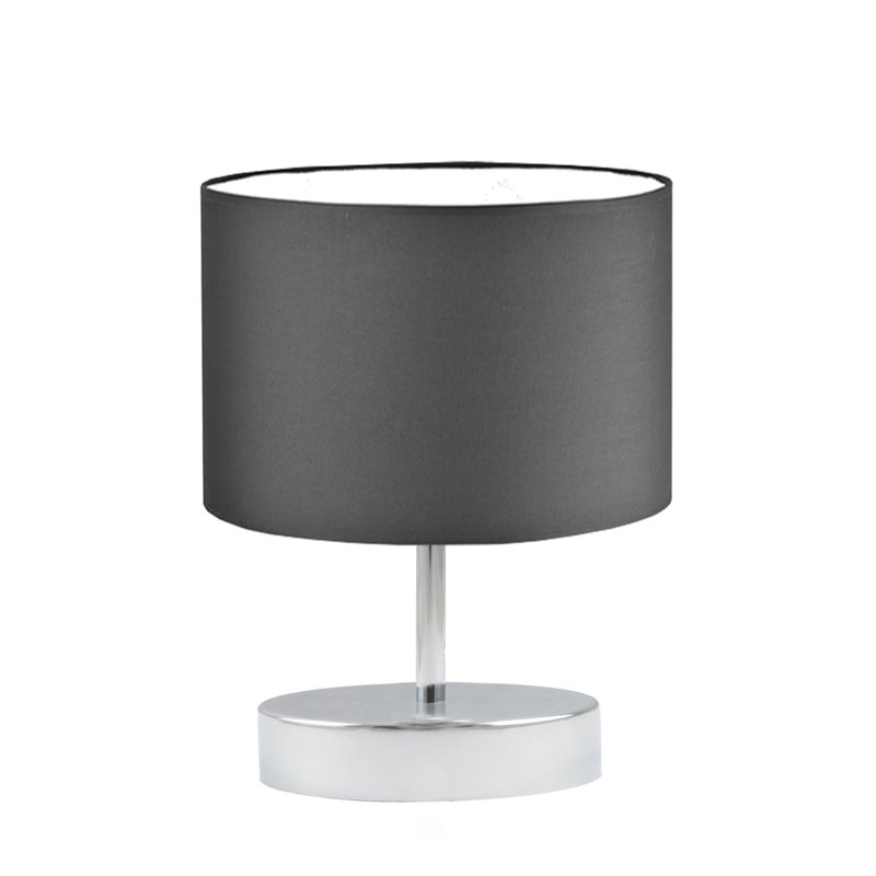 Antinio Metal Table Lamp, Charcoal, Black, Chrome