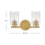 2-Light Bath Vanity Fixture with Clear Ribbed Glass-1941388315