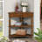 33.8" Triangle Corner Table with Open Shelf