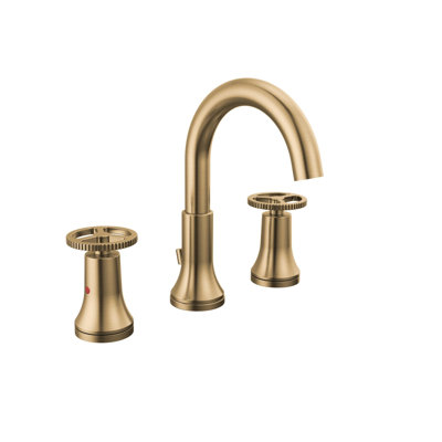 Trinsic Widespread Bathroom Faucet 3 Hole with Wheel Handle, 2-handle Bathroom Sink Faucet