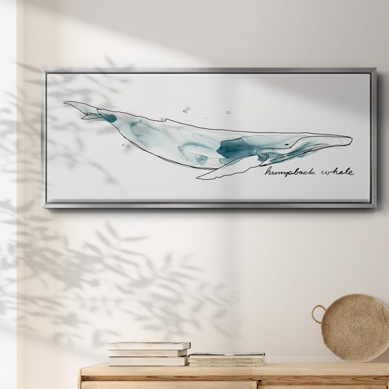 «Whale II», reproduction encadrée sur toile, H 20 po x l 50 po x P 1,5 po, Argent
