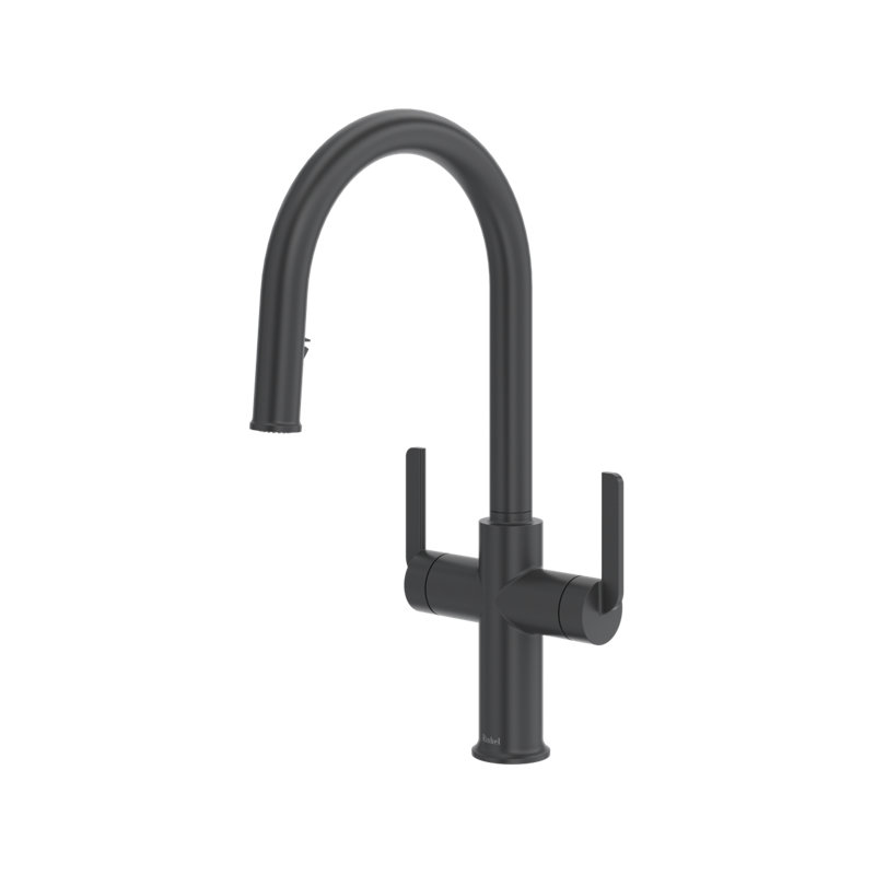 Authentica Pull-Down Kitchen Faucet With U-Spout, Black