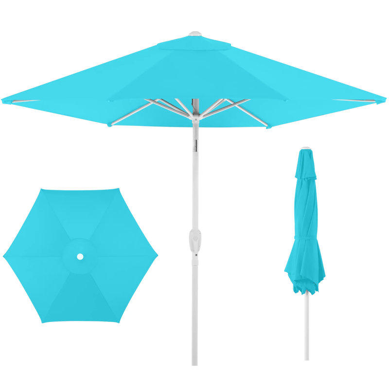 Parasol de marché pour terrasse 7,5 pi, Bleu ciel