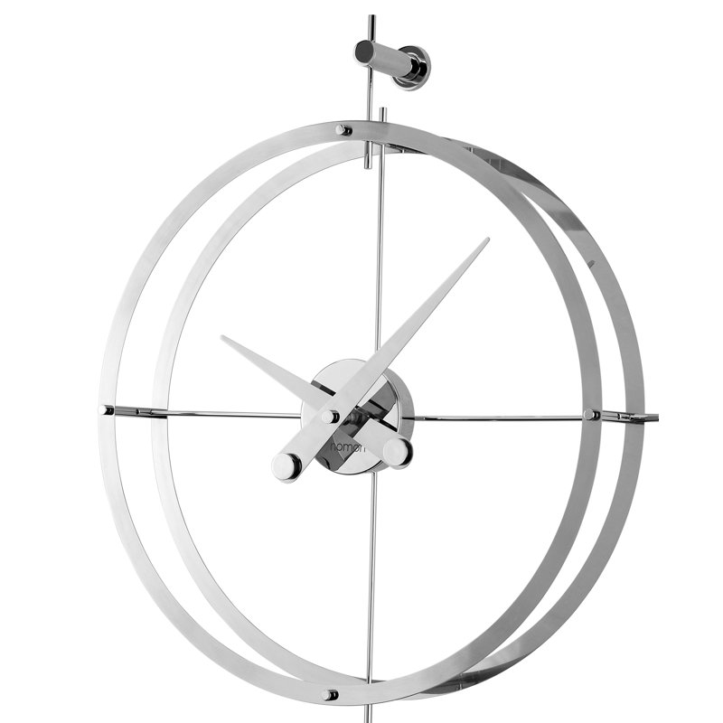 Horloge murale 2 points, Chrome
