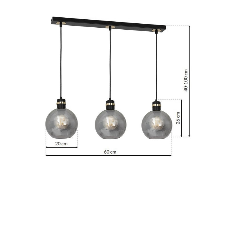Veun 3 - Light Black/Gold Pendant