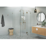 Halo 43 in. x 48 in. x 78 in. 90-degree Fully Frameless Glass Hinged Shower Enclosure
