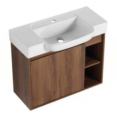 Space-Efficient Wall-Mounted Bathroom Vanity with Premium Features