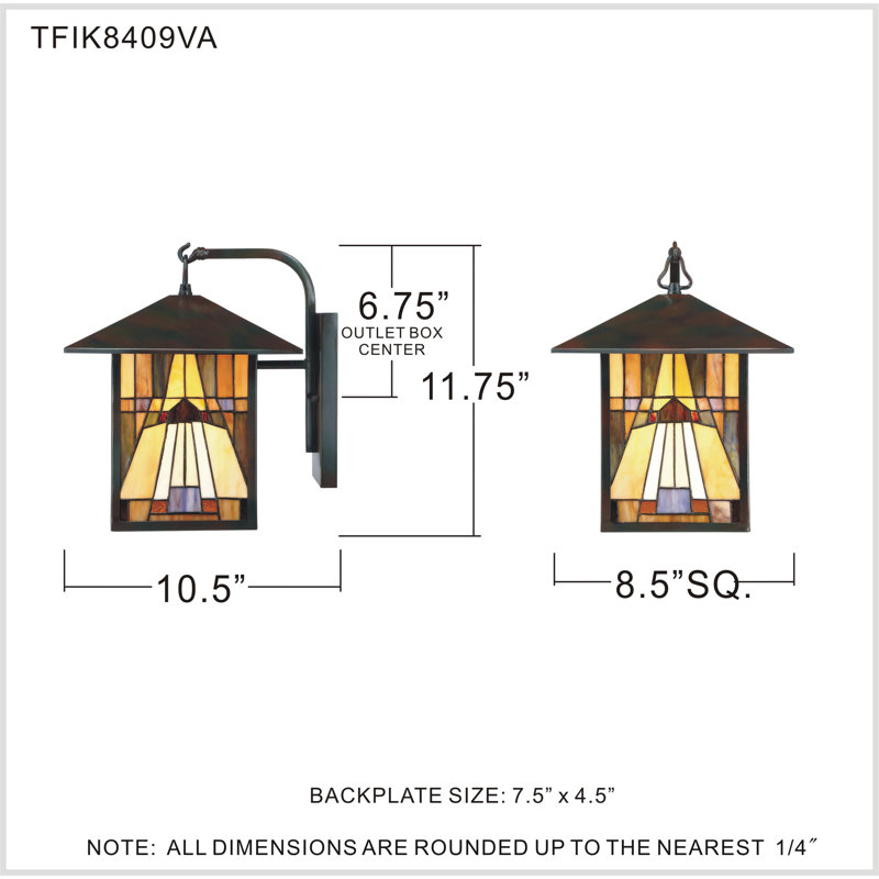 Lanterne murale d'extérieur 1 lumière Inglenook, H 11,75 po x l 8,5 po x P 10,5 po