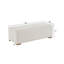 Simple long tabouret rectangulaire blanc, salon, chambre à coucher, entrée, matériau de peau, base silencieuse, palette de couleurs à faible saturation, dimensions ergonomiques, trépied en bois massif stable