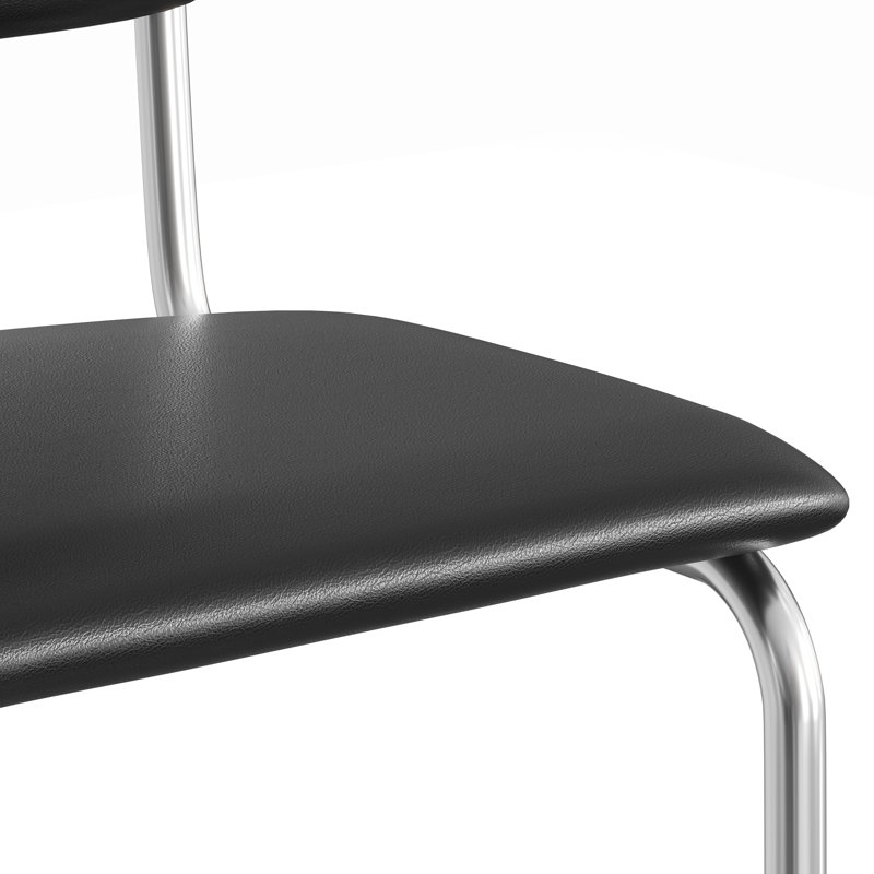 Tabouret de bar et de comptoir en cuir Walsh, Cuir vegan noir minuit, Tabouret de comptoir (siège d’une hauteur de 24