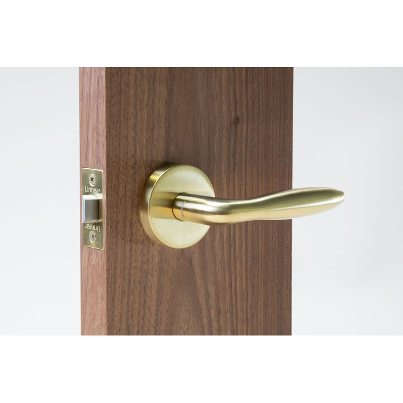 Passage Door Lever Set, Satin Brass, 2.375"