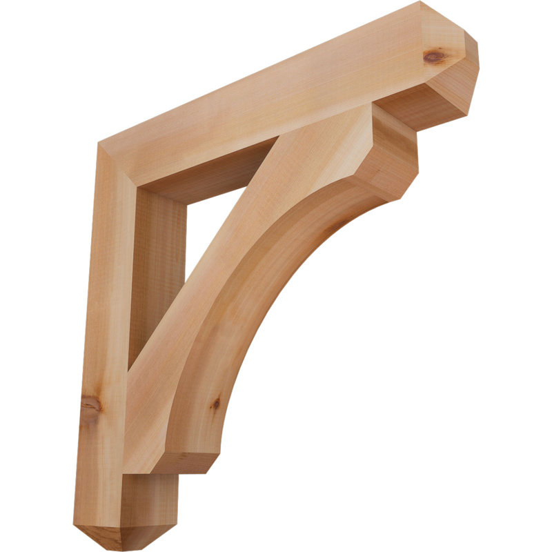 H Support en bois / corbeau, Western Red Cedar (Smooth), H 24 po x l 3,5 po x P 24 po