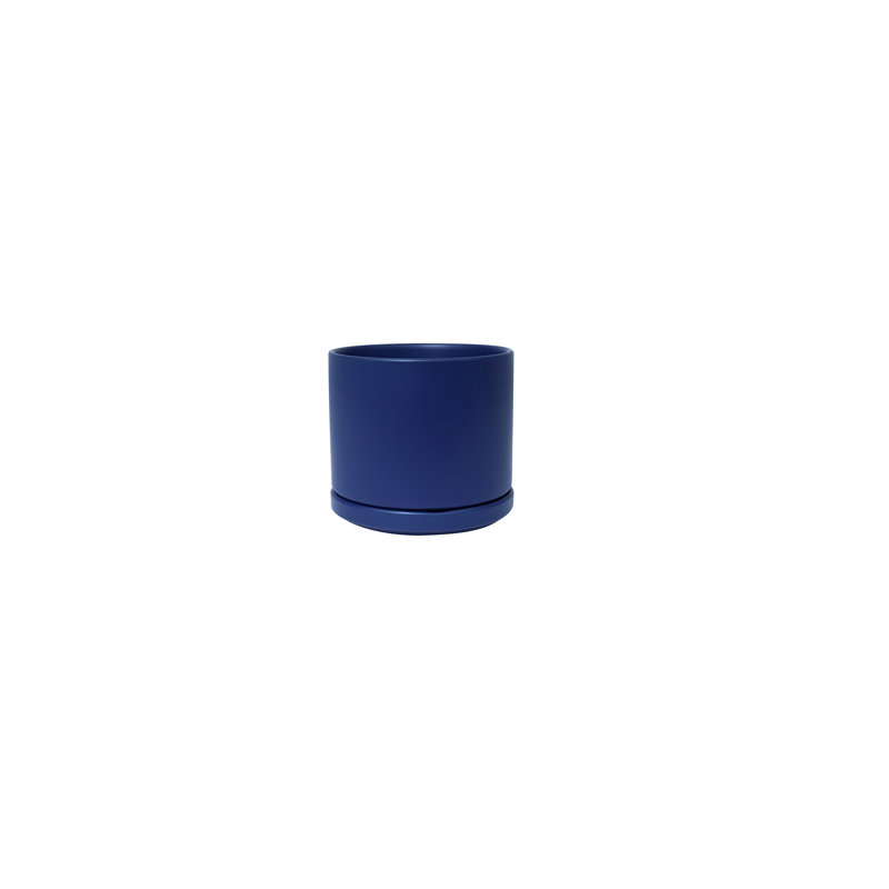 Pot de fleurs en céramique Cheryl, Bleu, H 6,1 po x l 6,75 po x P 6,75 po