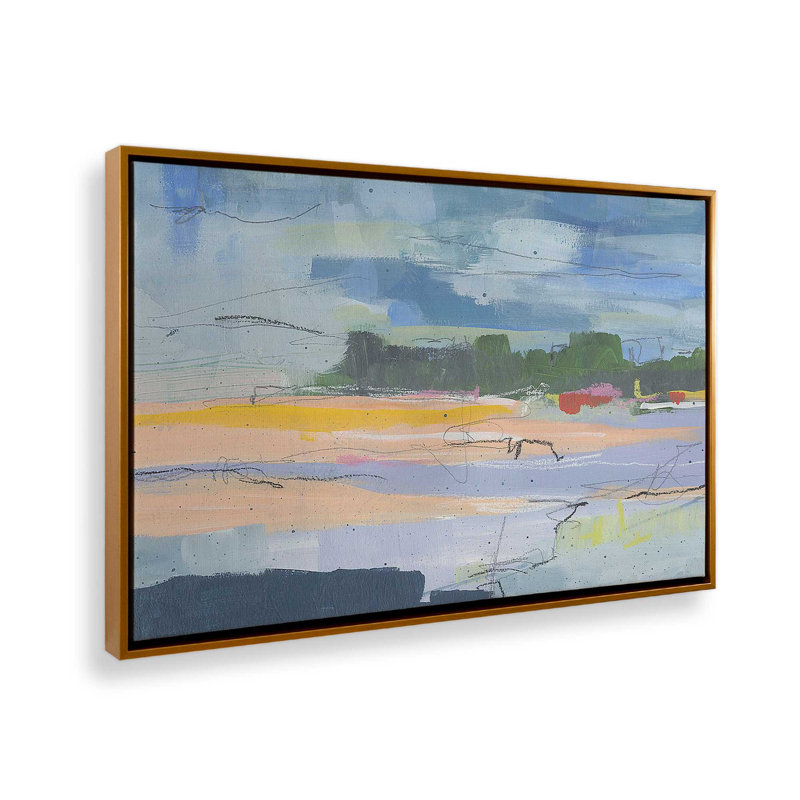«Twilight's First Glow», reproduction sur toile, Cadre flottant or poli, H 10 po x l 14 po x P 1,75 po