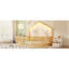 Lit double en bois durable avec rails hauts, conception moderne Montessori pour la maison des enfants