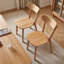 Ensemble de 2 chaises de salle à manger en bois d'hévéa massif à dossier papillon-7473323