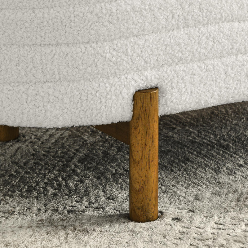 Banc de rangement moderne ovale rembourré
