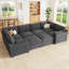 Abramson U-Shaped Chenille Modular Sleeper Cloud Sofa-1708604093