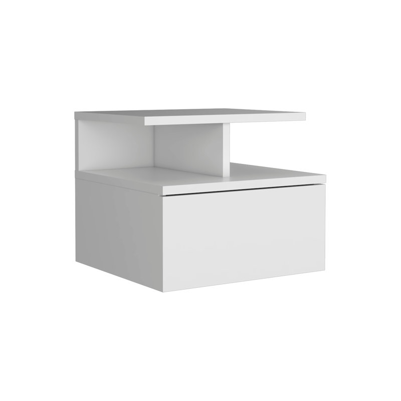 Table de chevet de style contemporain, Blanc