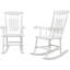 Ensemble de 2 chaises berçantes d'extérieur en bois à haut dossier pour jardin, patio et balcon-421125674