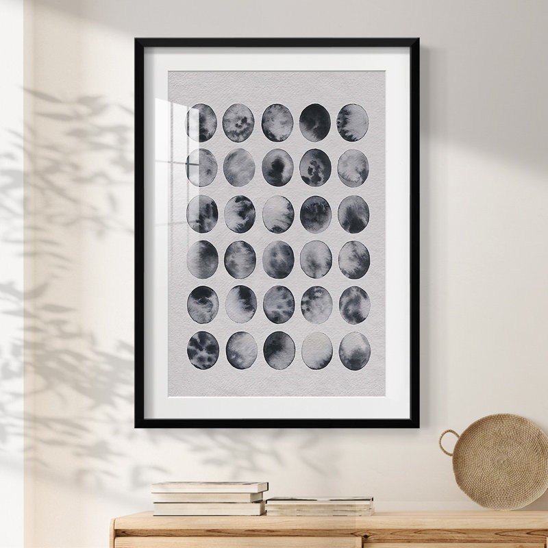 Beaucoup de lunes I - impression encadrée, H 25,5 po x l 17,5 po, Noir