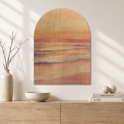 Décoration murale Blush Tide Glow II - Bois arqué côtier
