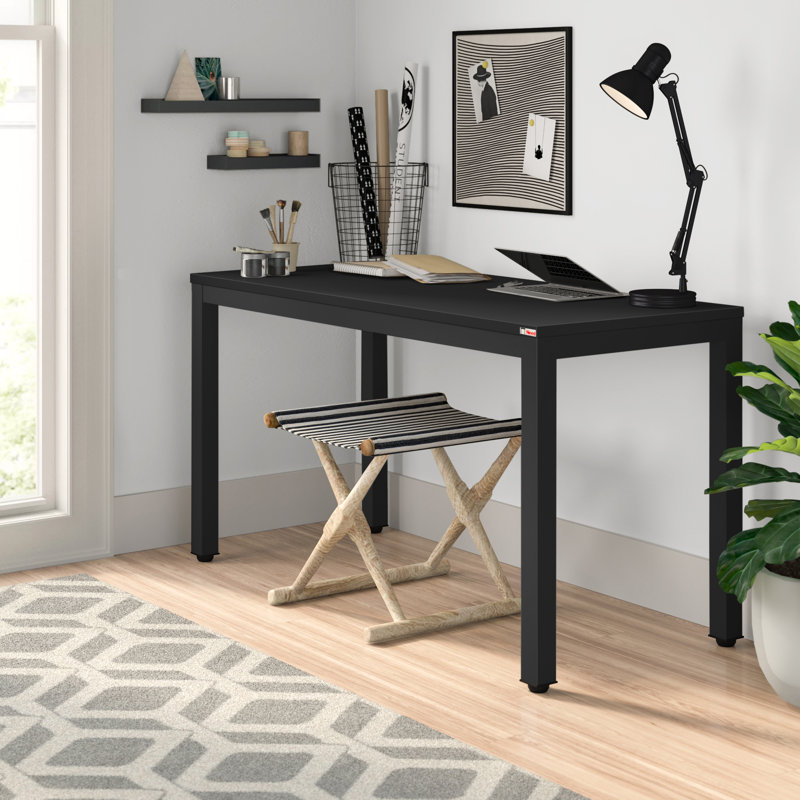Metal Base Computer Desk, Black, 74.9cm H x 119.4cm W x 60.2cm D