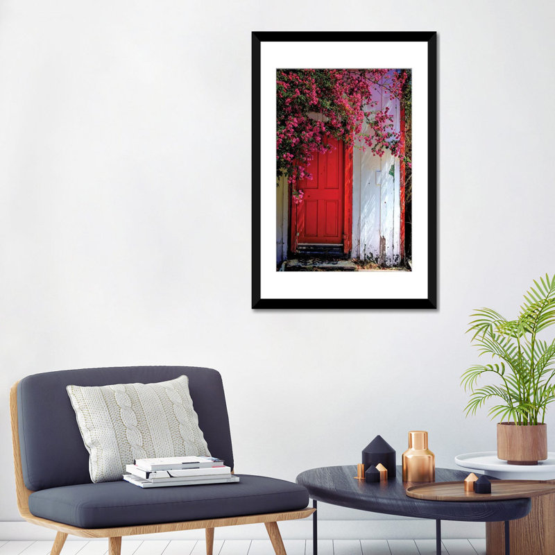 « red porte », reproduction de photo sur toile, H 3 po x l 24 po x P 16 po, Papier d'art encadré noir, Blanc